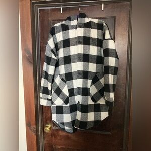 Plaid Black and White Coat